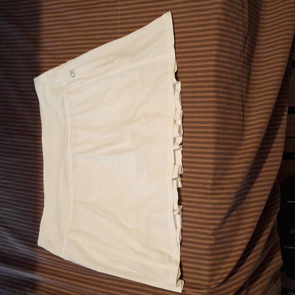 Cream Mini Skater Skirt with Pleats